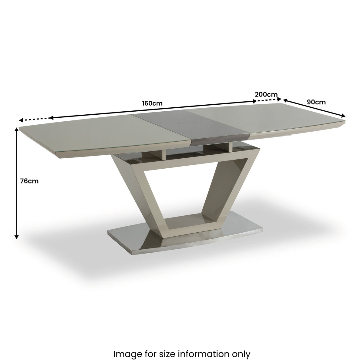 Worthing Latte Gloss Extending Dining Table from Roseland