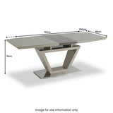 Worthing Latte Gloss Extending Dining Table from Roseland