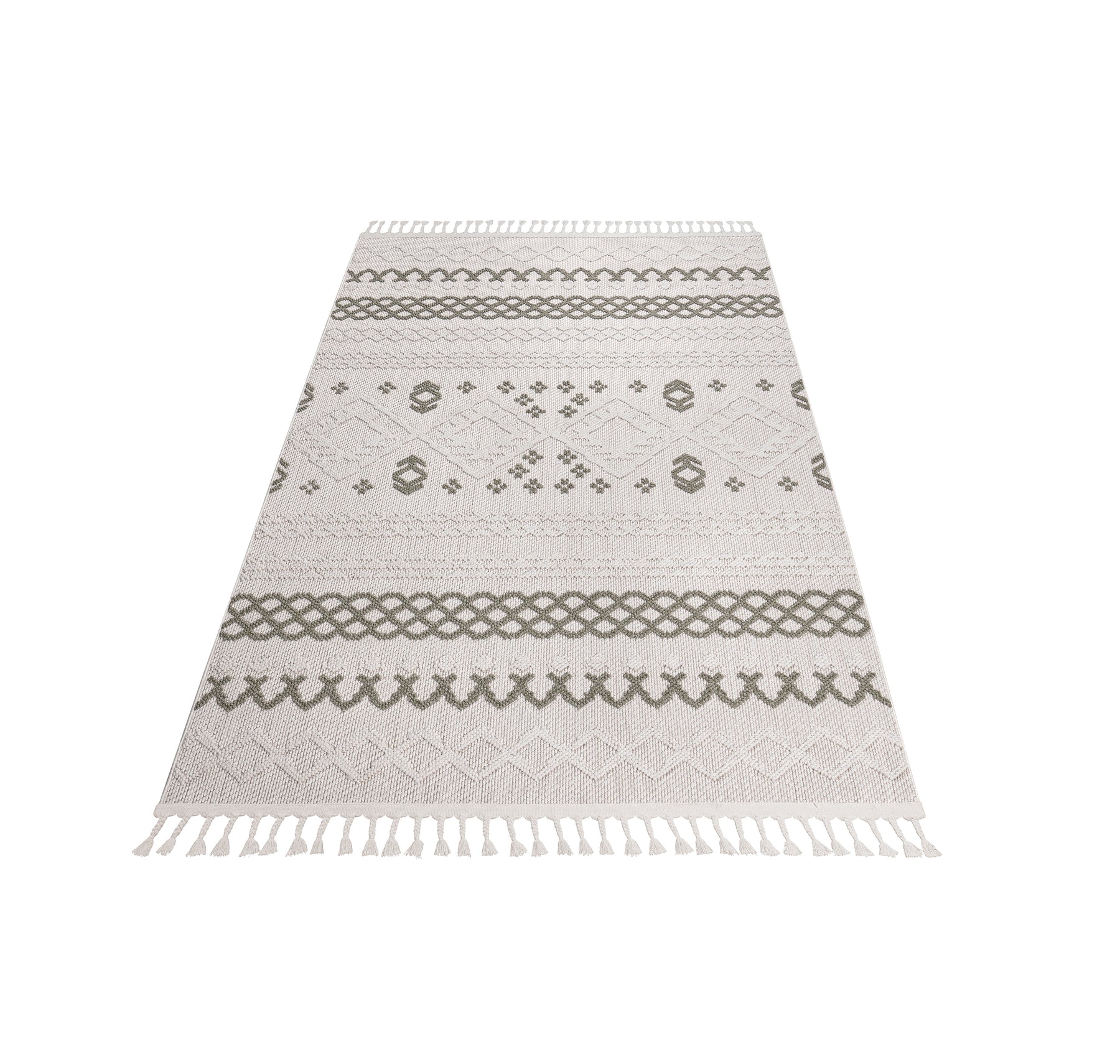 Norcross Flat and Loop Design Tassled Rug from Roseland Furniture