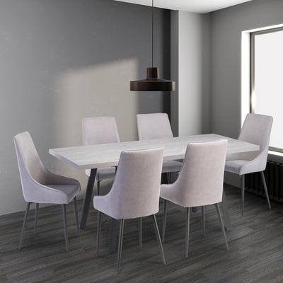 Sigvard 160cm Rhine Light Grey Extendable Dining Table