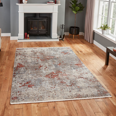 Thea Distressed Terracotta Antique Rug