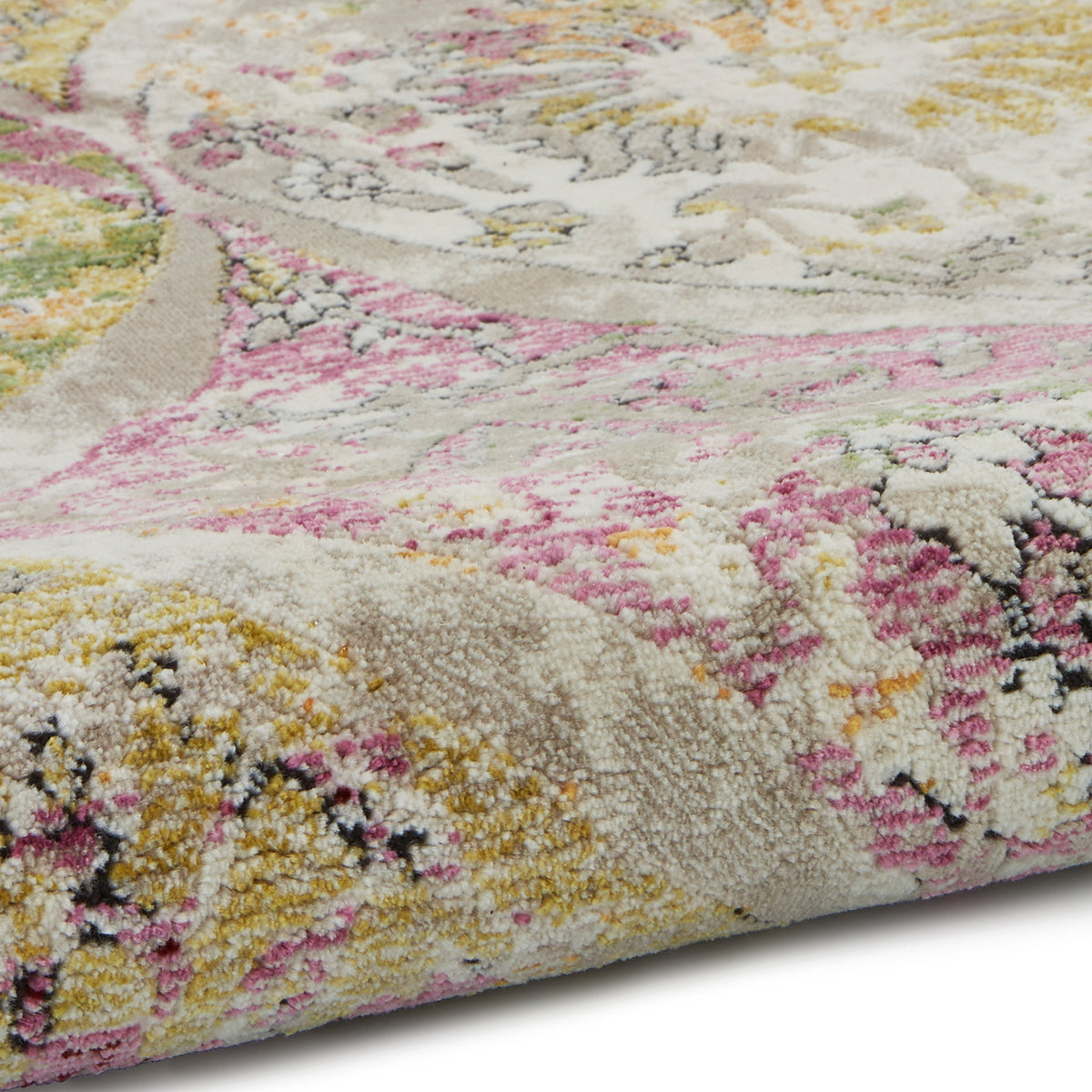 Thea Multicoloured Distressed Traditional Rectangular Rug for Living ...