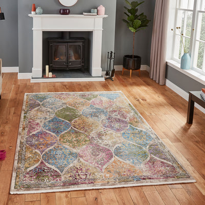 Thea Multicoloured Distressed Traditional Rug