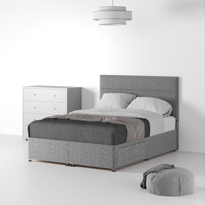 Farrow Bar Linen Divan Bed and Deluxe Headboard
