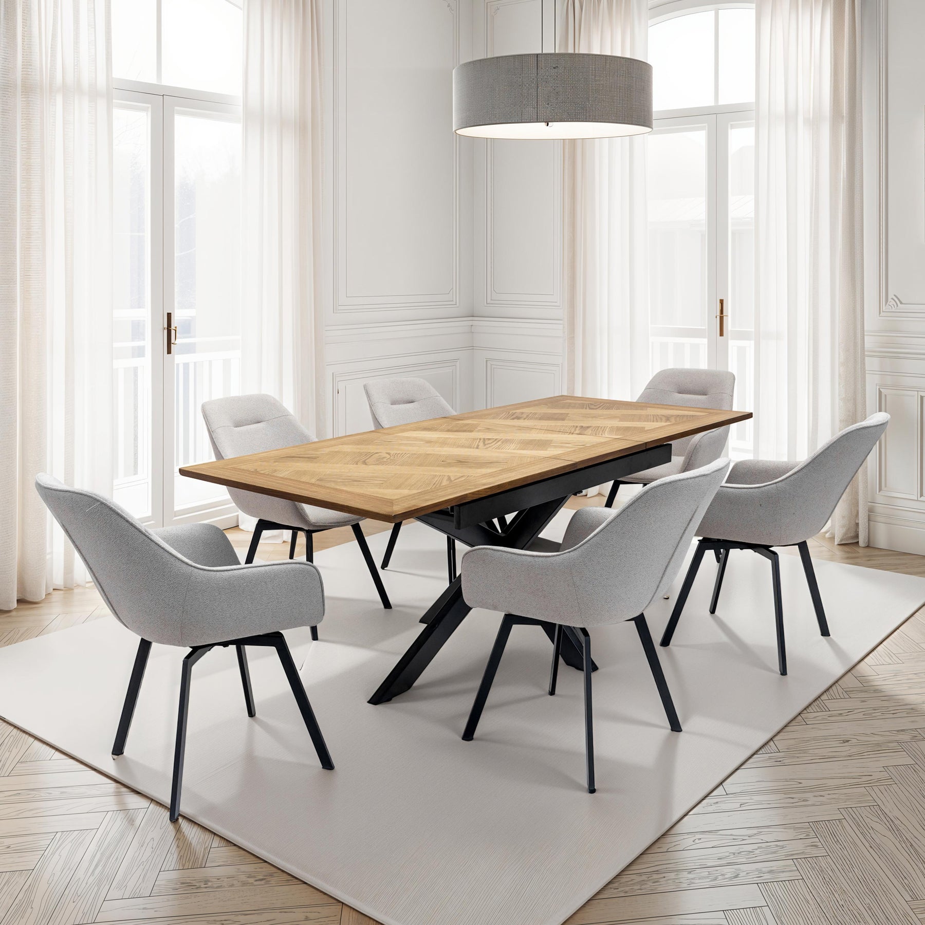 Bexley 180 Swivel Dining Chair DIms from Roseland Furniture