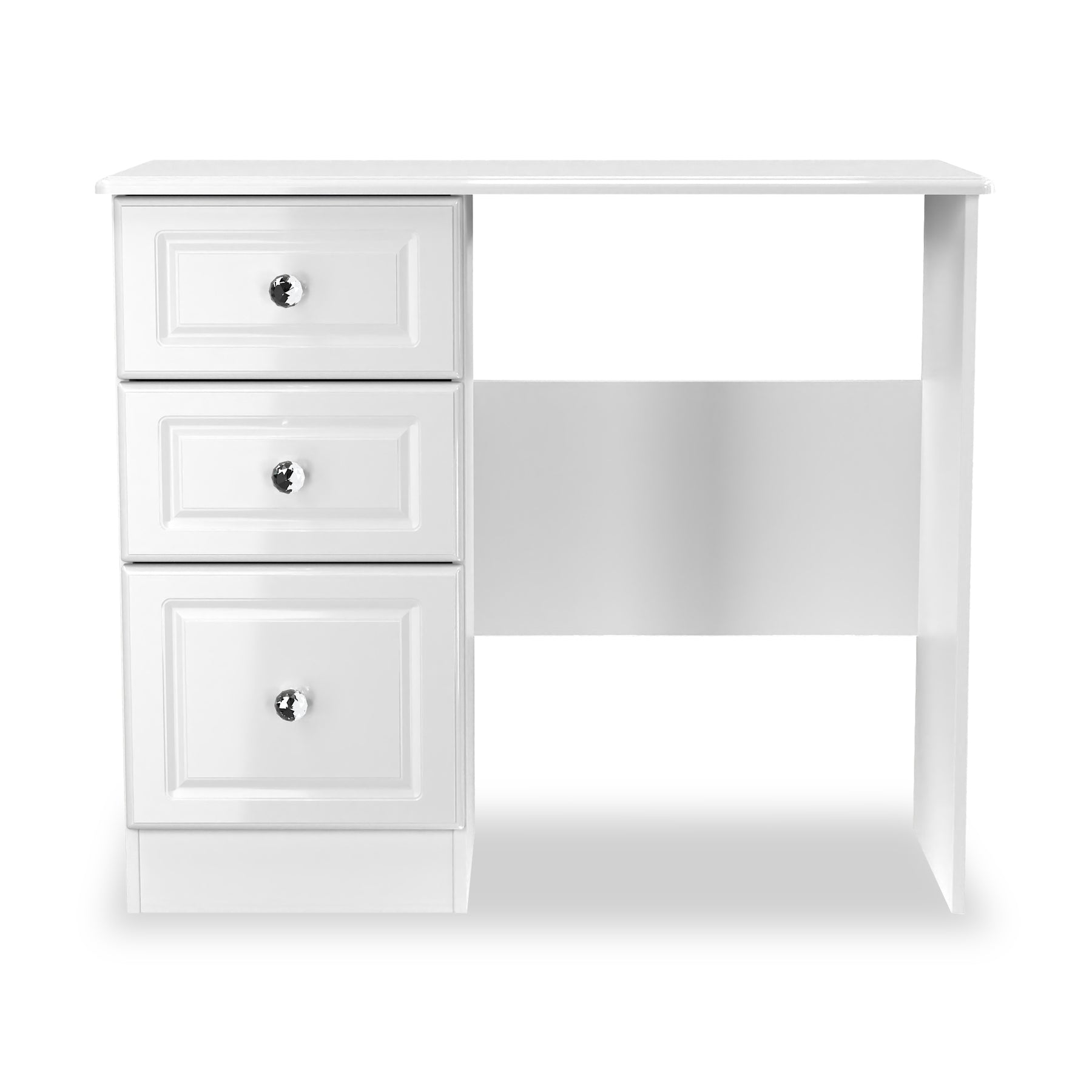 Kinsley White Gloss 3 Drawer Dressing Table from Roseland Furniture