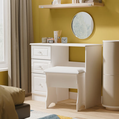 Kinsley White Gloss 3 Drawer Dressing Table