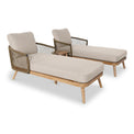 Bali Double Sunlounger Set & Side Table from Roseland Furniture