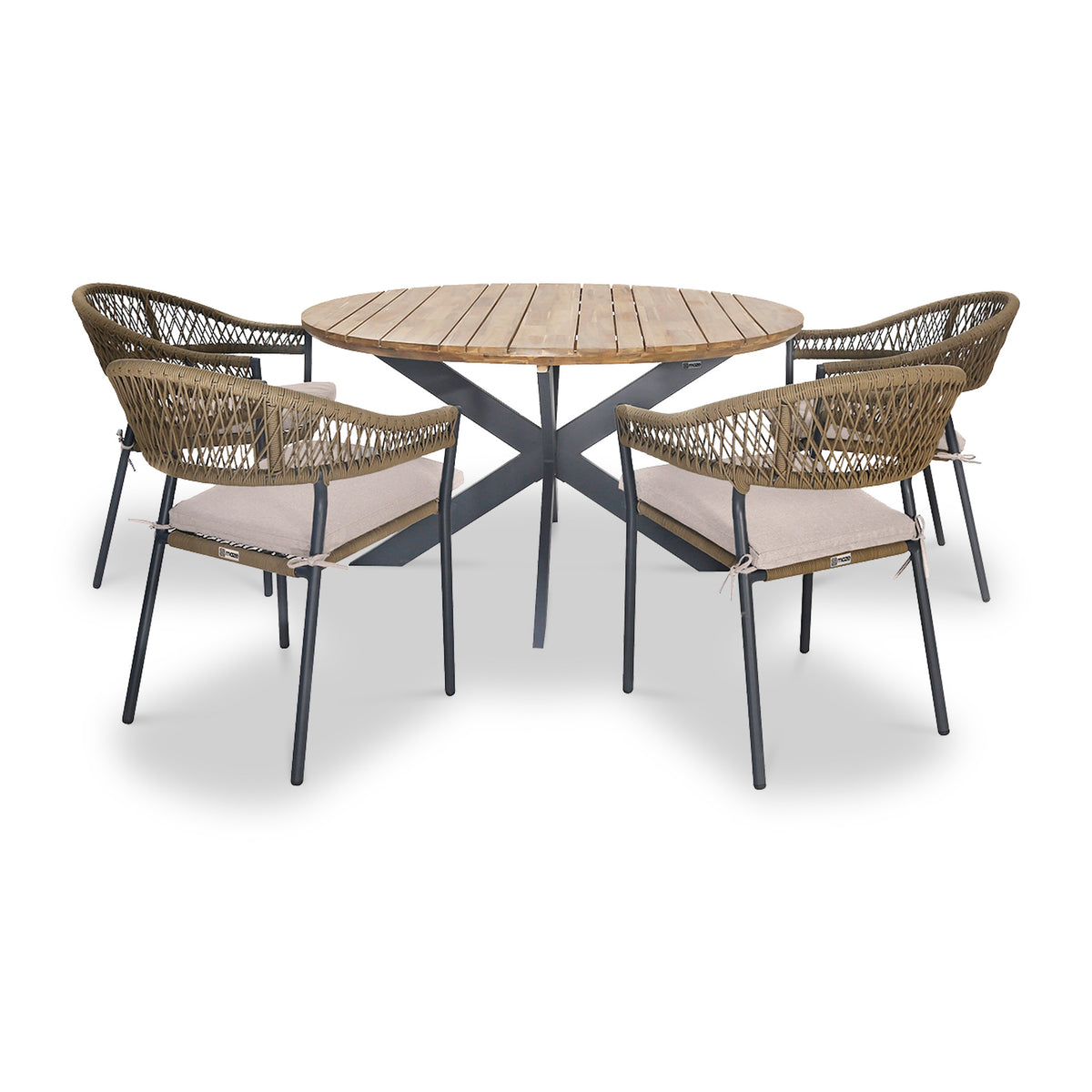 Maze Bali 4 Seat 140cm Round Outdoor Dining Set from Roseland Furniture