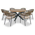 Maze Bali 140cm 6 Seat Round Outdoor Dining Set from Roseland Furniture