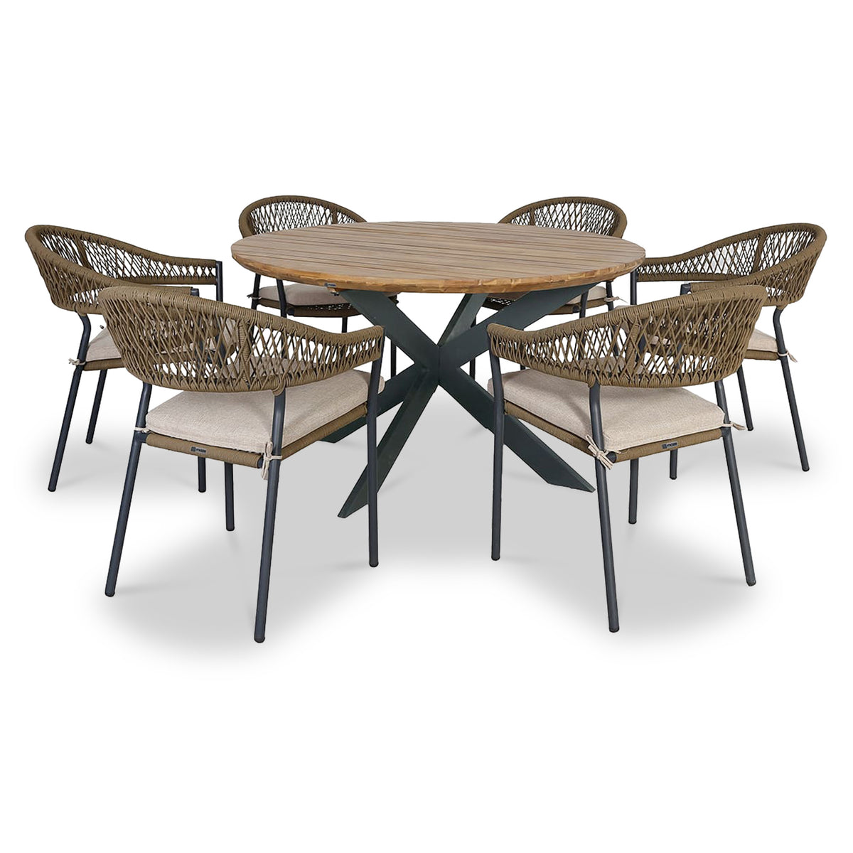 Maze Bali 140cm 6 Seat Round Outdoor Dining Set from Roseland Furniture