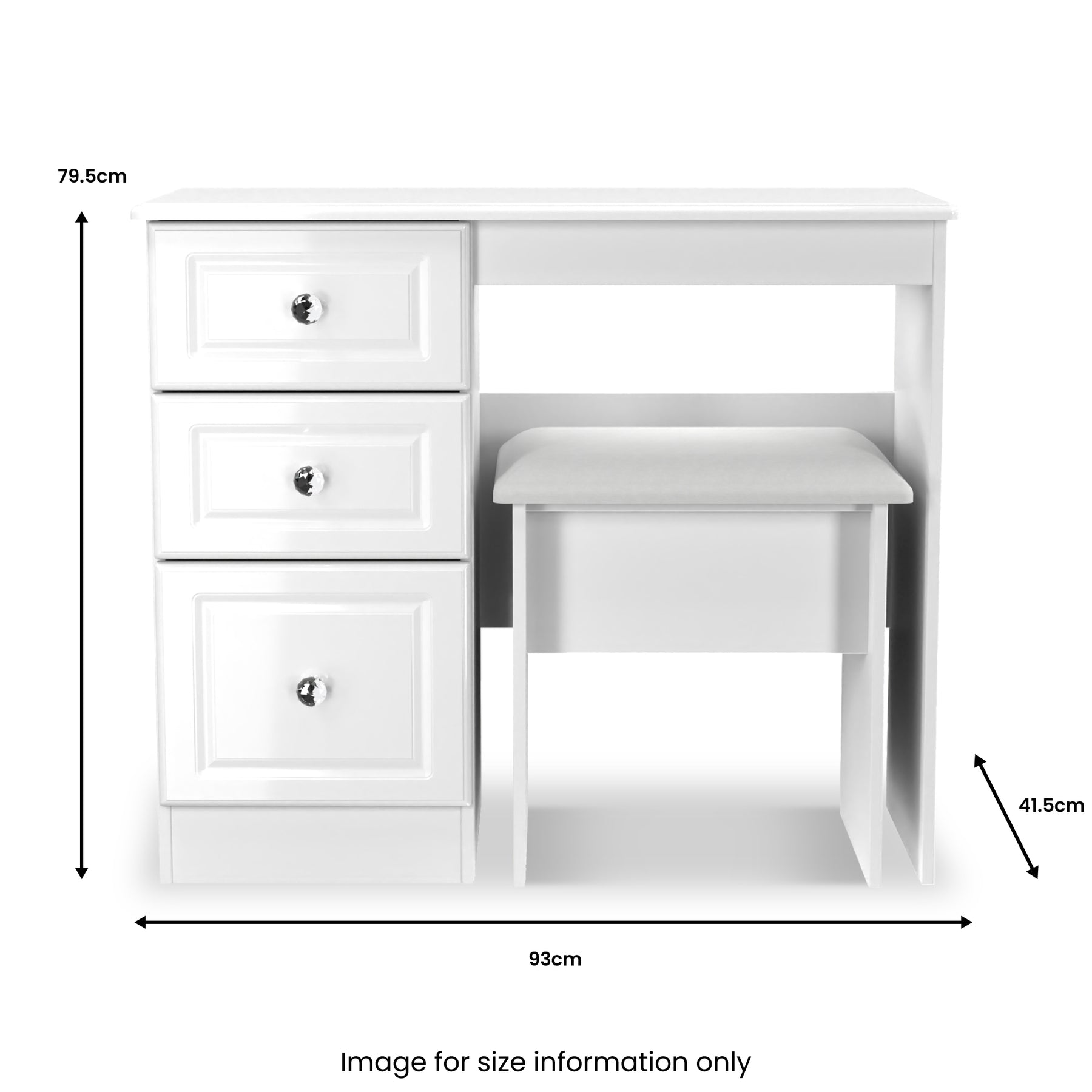 Kinsley White Gloss Dressing Table with Stool