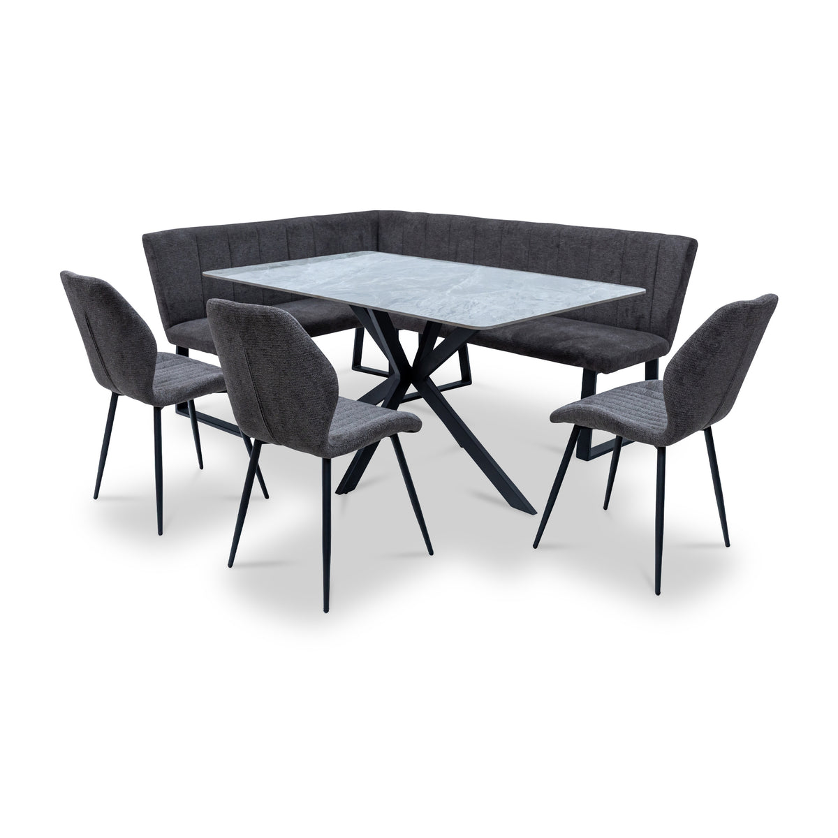Camber Textured Fabric Corner Dining Bench from Roseland Furniture