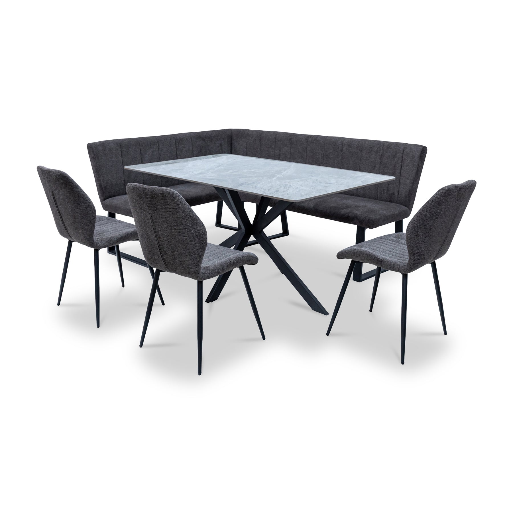 Camber Textured Fabric Corner Dining Bench from Roseland Furniture