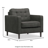 Barclay Armchair Graphite Dims from Roseland Furniture