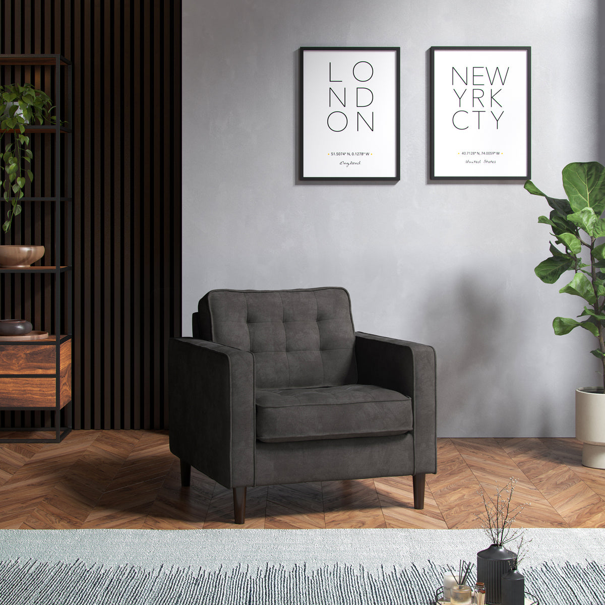 Barclay Armchair Graphite Dims from Roseland Furniture