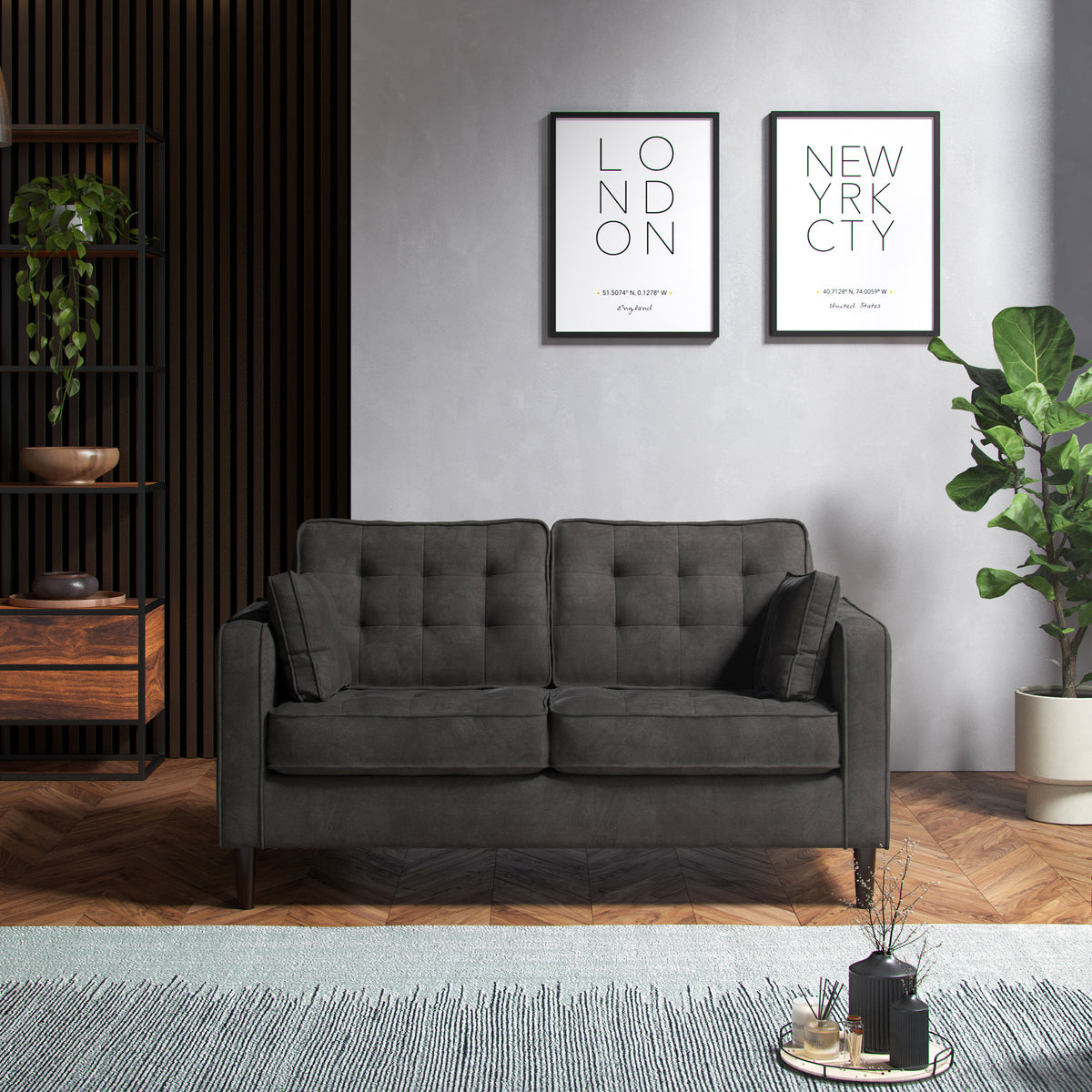 Barclay 2 Seater Sofa Graphite from Roseland Furniture