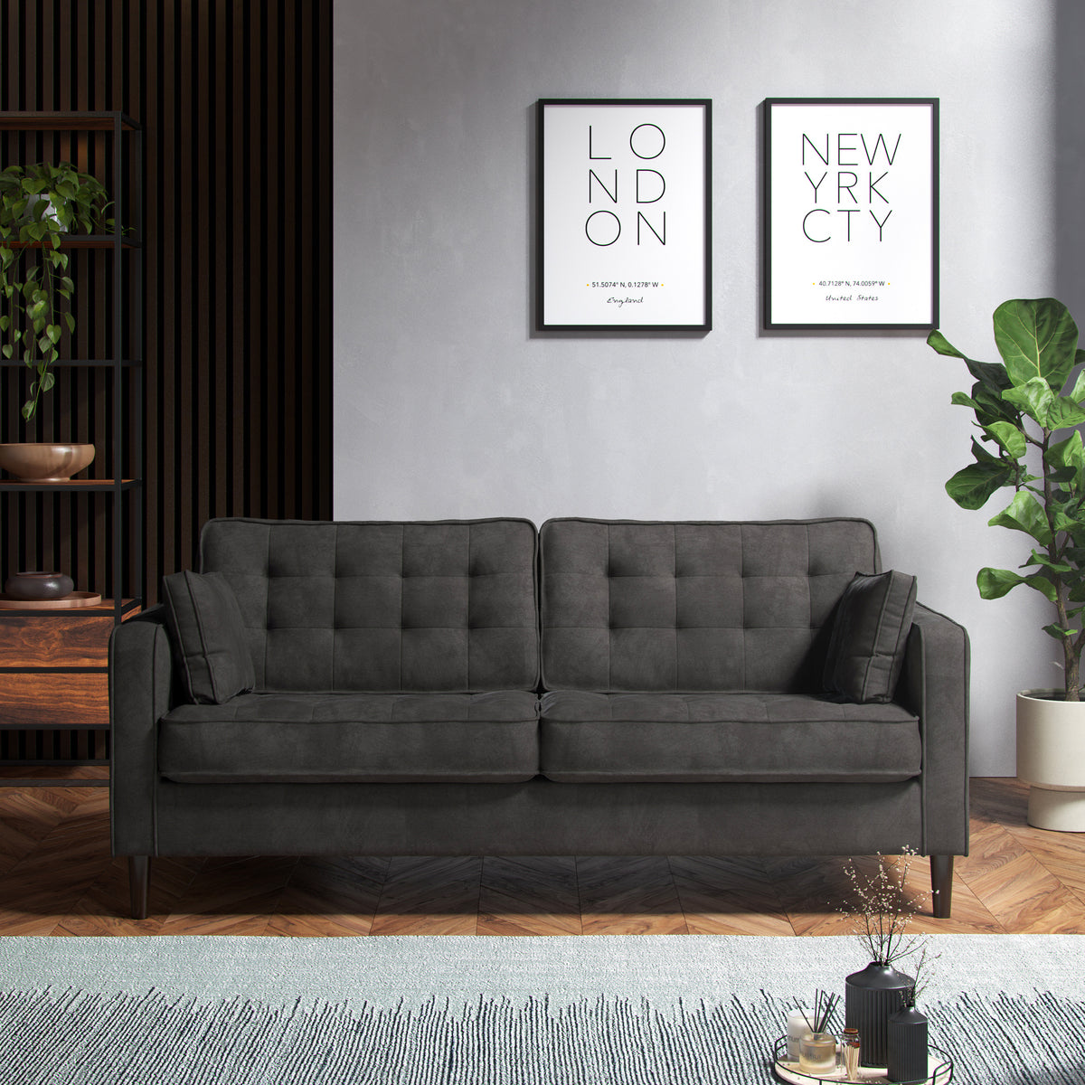 Barclay 3 Seater Sofa Graphite Life1 from Roseland Furniture