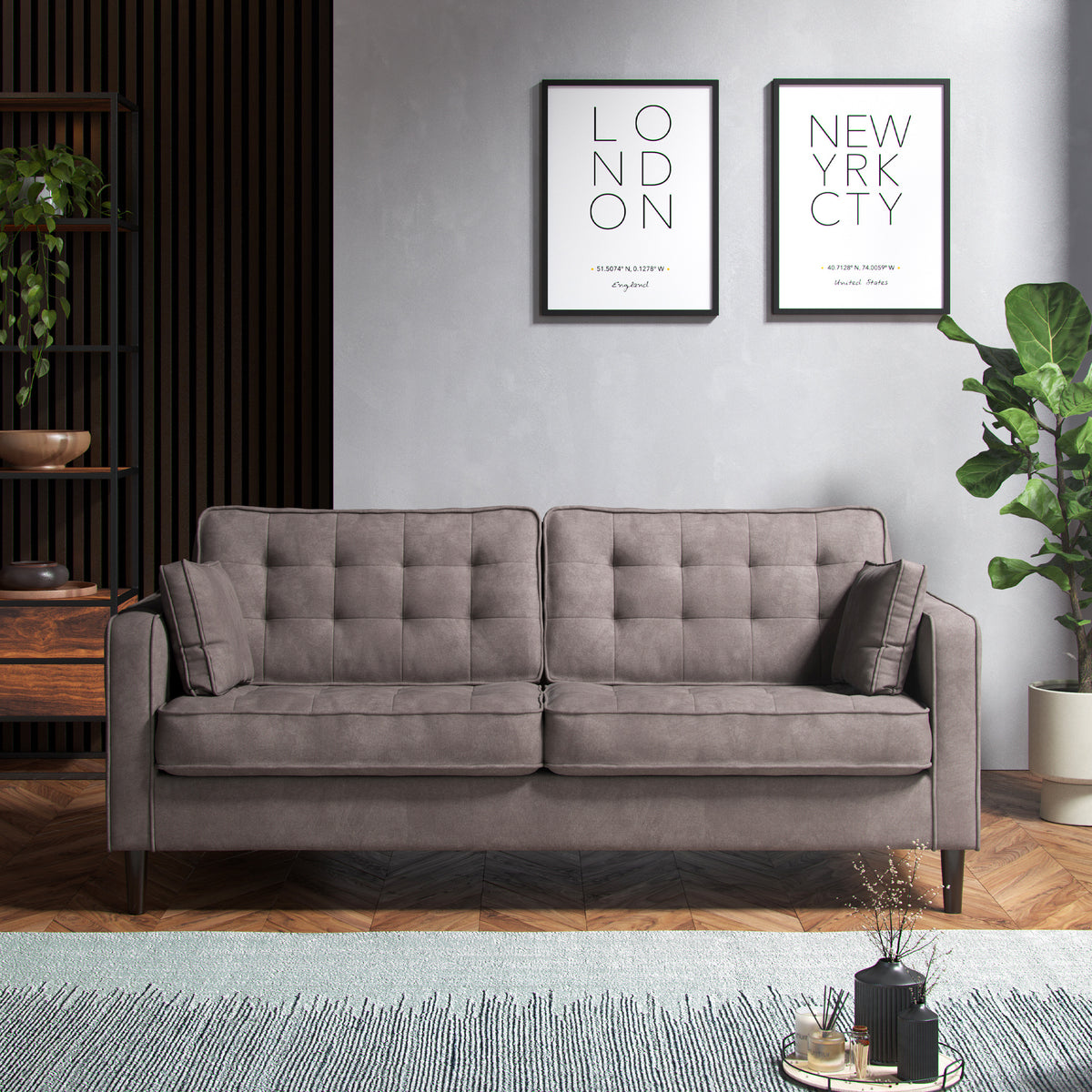 Barclay 3 Seater Sofa Pewter from Roseland Furniture