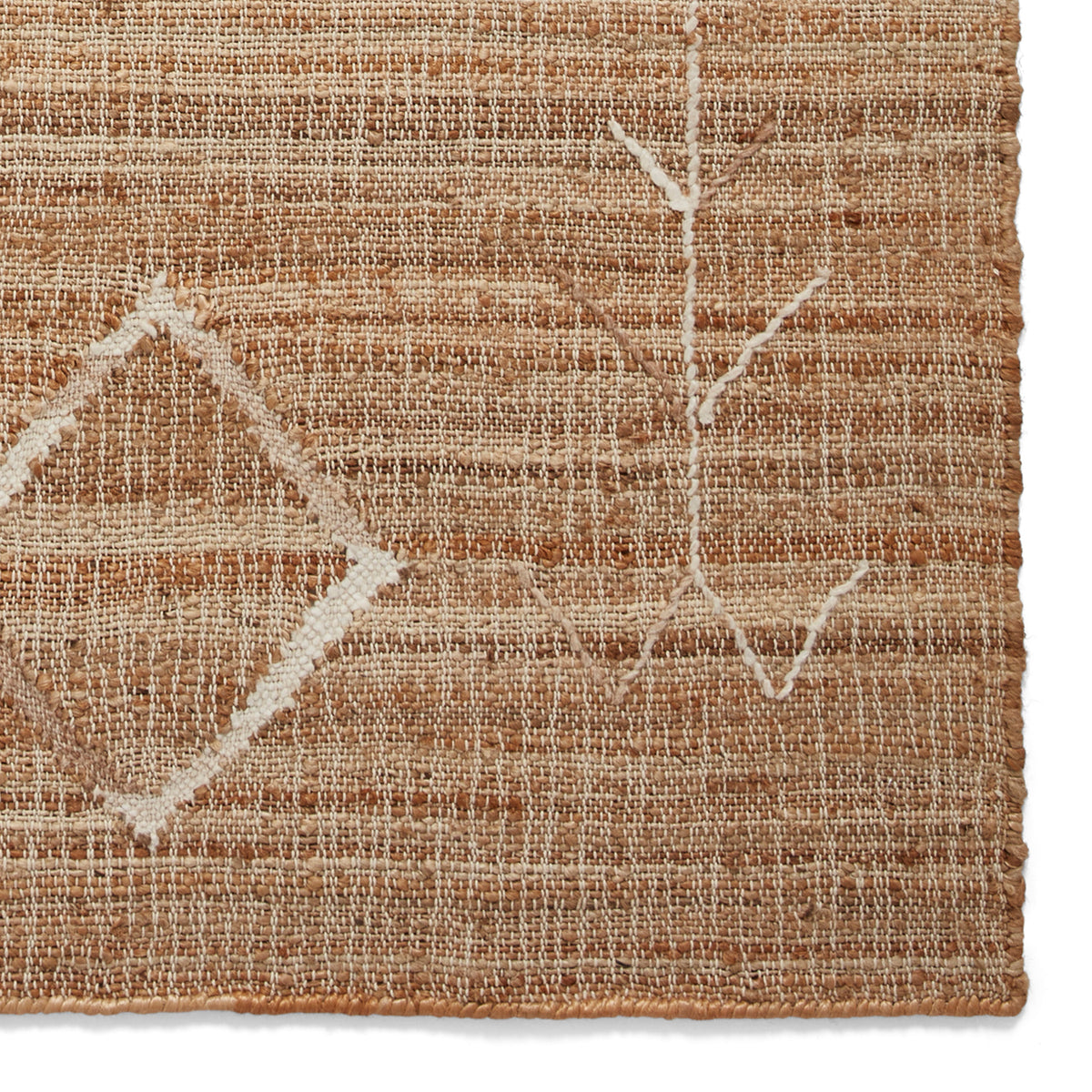 Karin Natural Diamond Patterned Jute Rectangular Rug for Living Room or ...
