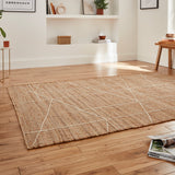 Karin Natural Geometric Jute Rug for bedroom
