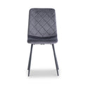 Lois Grey Velvet Quilted Back Dining Chair