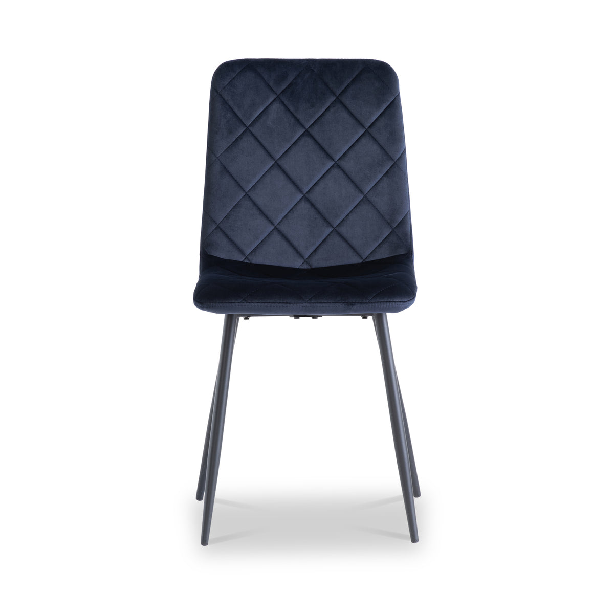 Lois Blue Velvet Quilted Back Dining Chair