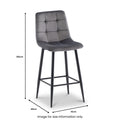 Elin Velvet Bar Stool size guide from Roseland Furniture