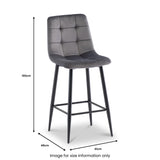 Elin-Velvet-Bar-Stool-Grey from Roseland Furniture