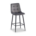 Elin Velvet Bar Stool Grey from Roseland Furniture