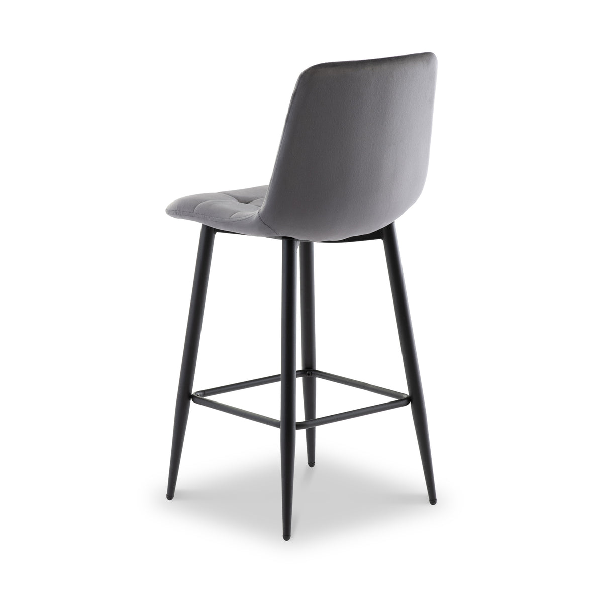Elin-Velvet-Bar-Stool-Grey from Roseland Furniture