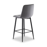 Elin-Velvet-Bar-Stool-Grey from Roseland Furniture