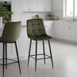 Elin Velvet Bar Stool Green from Roseland Furniture