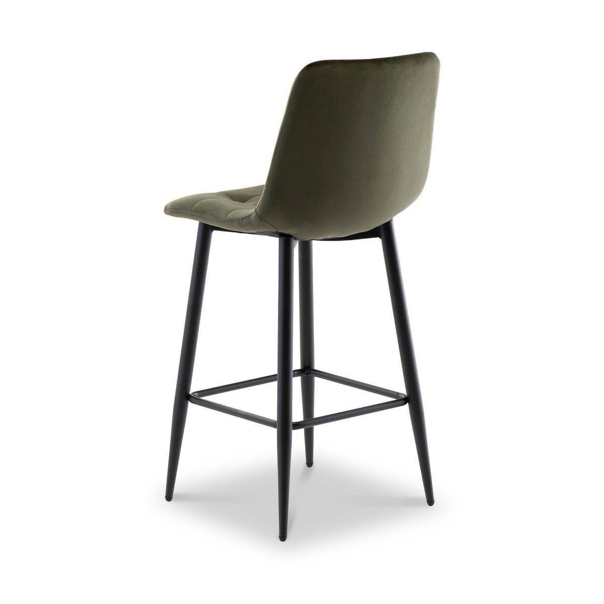 Elin-Velvet-Bar-Stool-Green from Roseland Furniture