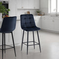 Elin Velvet Bar Stool Blue from Roseland Furniture
