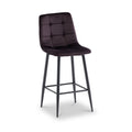 Elin-Velvet-Bar-Stool-Aubergine from Roseland Furniture