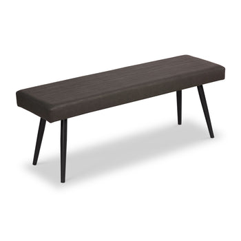 Whitstone Dark Grey Distressed Faux Leather Dining Bench