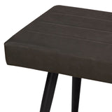 Whitstone Dark Grey Distressed Faux Leather Dining Bench