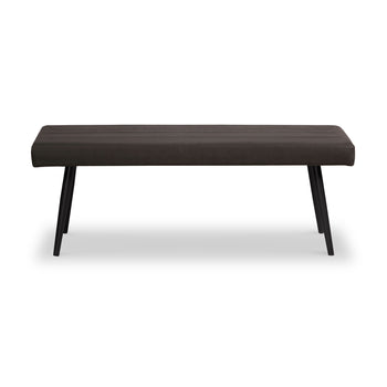 Whitstone Dark Grey Distressed Faux Leather Dining Bench