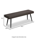Whitstone Dark Grey Distressed Faux Leather Dining Bench dimensions