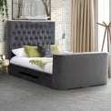 Tilly Velvet TV Bed Frame in Chatsworth Granite by Roseland Furniture
