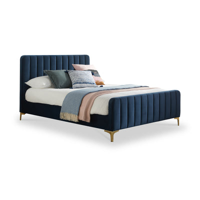 Olivia Midnight Blue Velvet Bed Frame