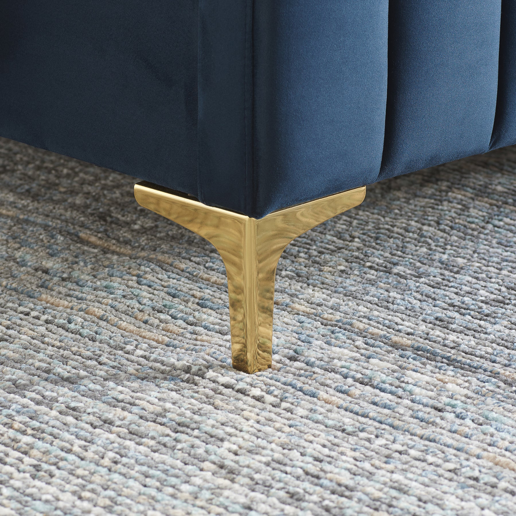 Olivia Midnight Blue Velvet Bed Frame