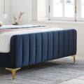 Olivia Midnight Blue Velvet Bed Frame