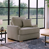 Birchley Soft Chenille Armchair Linen Life1 from Roseland Furniture