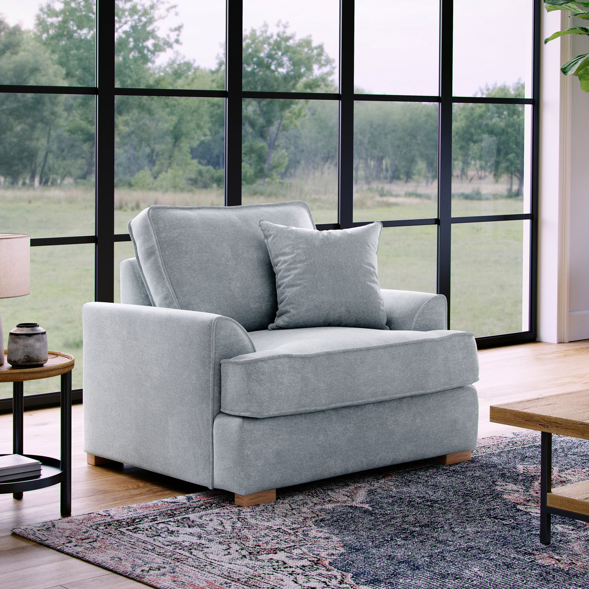 Birchley Soft Chenille Armchair Ice from Roseland Furniture