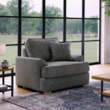 Birchley Soft Chenille Armchair Steel Life1 from Roseland Furniture