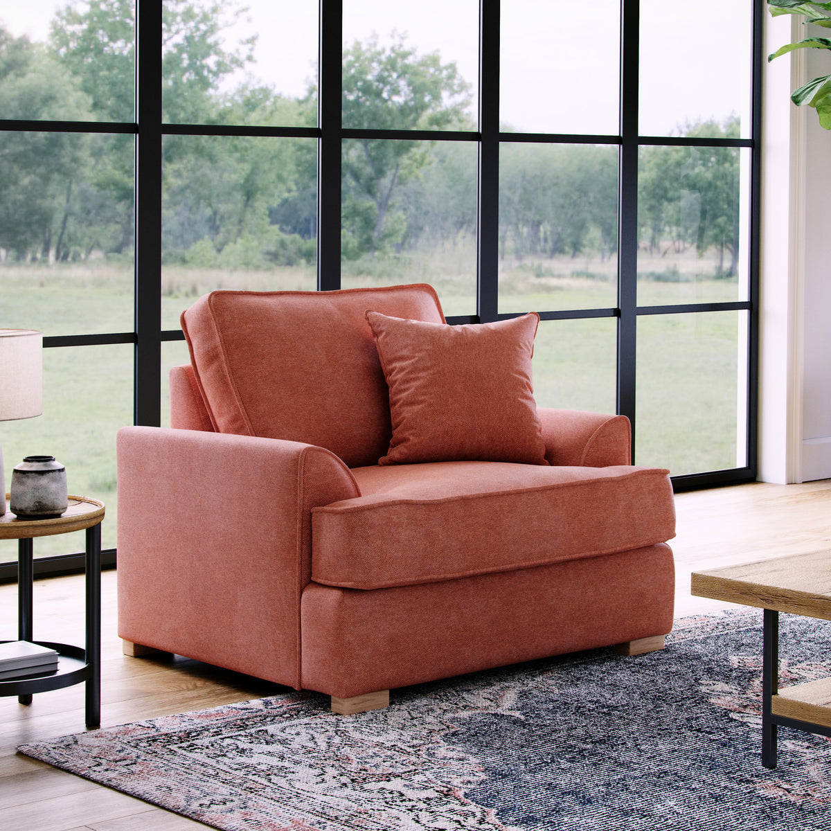 Birchley Soft Chenille Armchair Terra Life1 from Roseland Furniture