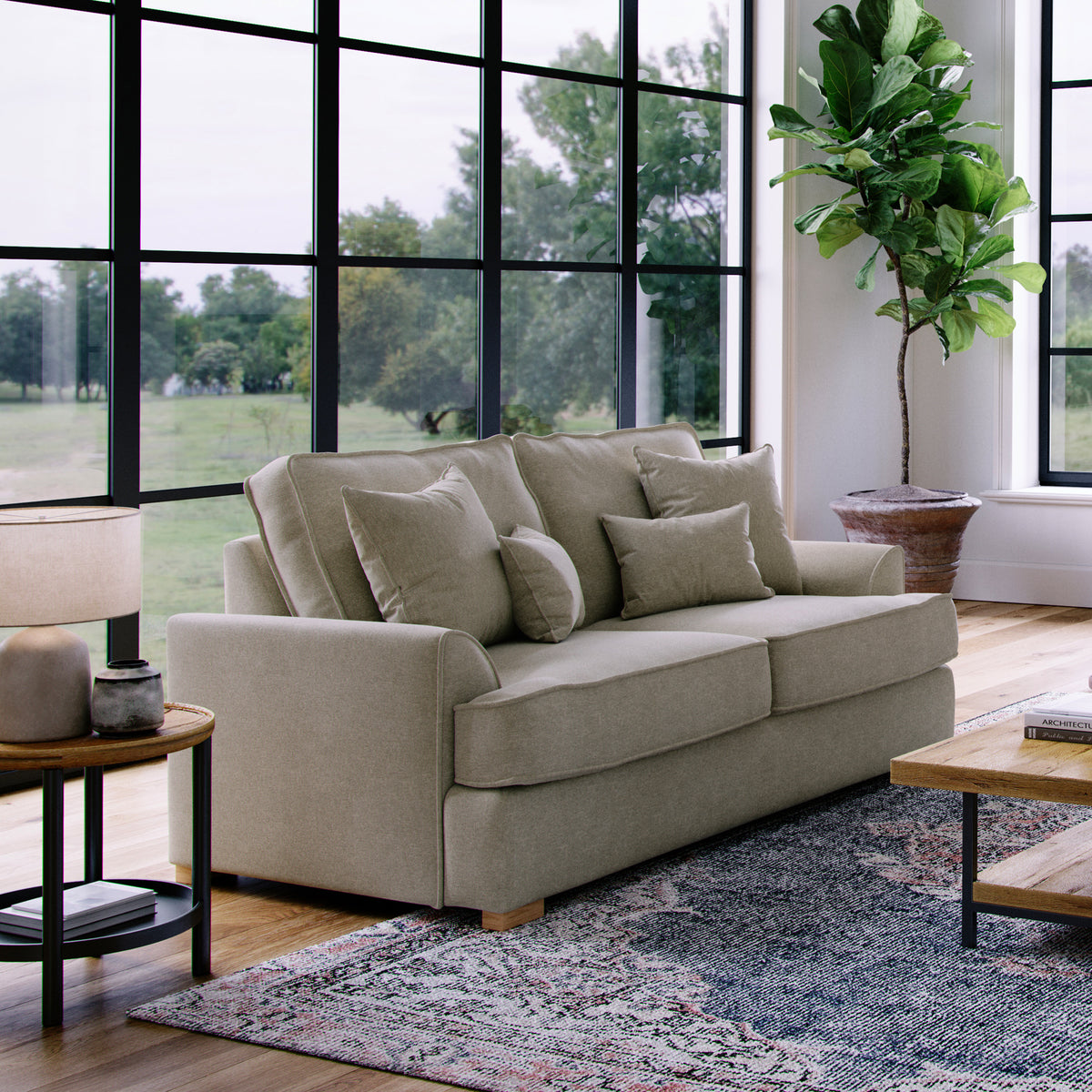 Birchley Soft Chenille 2 Seater Sofa Linen Life1 from Roseland Furniture
