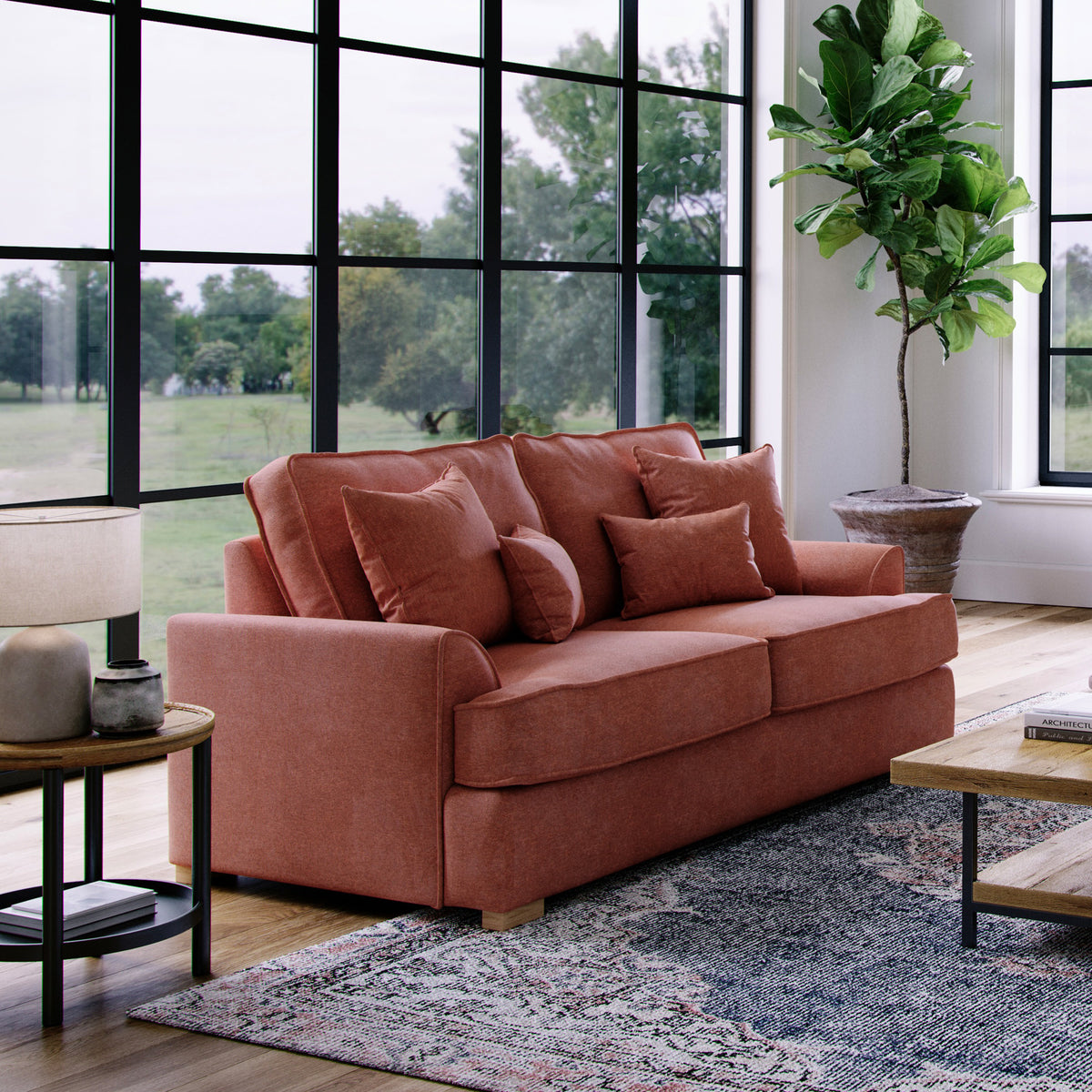 Birchley Soft Chenille 2 Seater Sofa Terra Life1 from Roseland Furniture